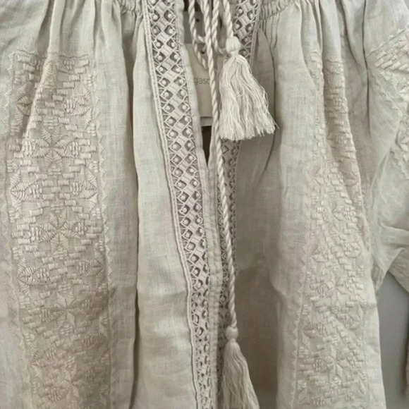 MAGASCHONI Linen Embroidered Peasant Top
Hemp Medium - Picture 5 of 7